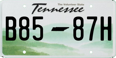 TN license plate B8587H