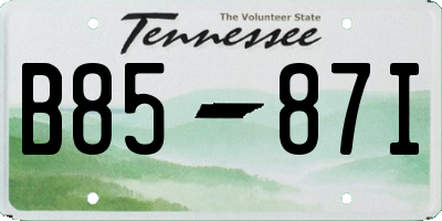 TN license plate B8587I