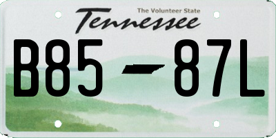 TN license plate B8587L