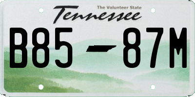 TN license plate B8587M