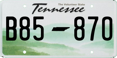 TN license plate B8587O