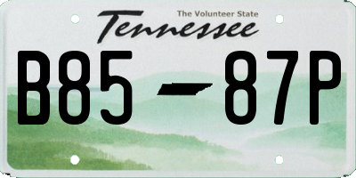 TN license plate B8587P