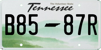 TN license plate B8587R