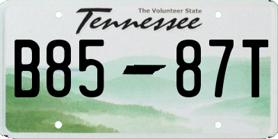 TN license plate B8587T