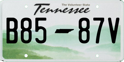 TN license plate B8587V