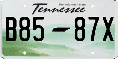 TN license plate B8587X
