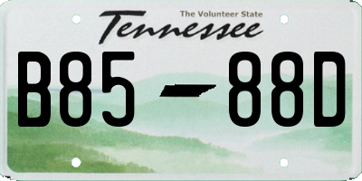 TN license plate B8588D