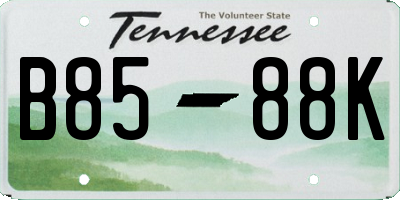 TN license plate B8588K