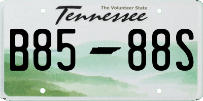 TN license plate B8588S