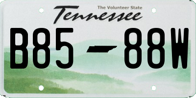 TN license plate B8588W