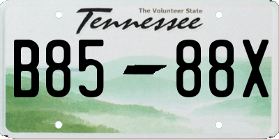 TN license plate B8588X