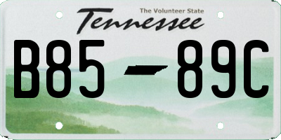 TN license plate B8589C