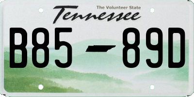 TN license plate B8589D