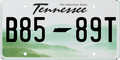 TN license plate B8589T