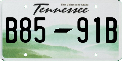 TN license plate B8591B