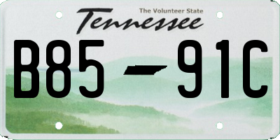 TN license plate B8591C