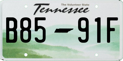 TN license plate B8591F