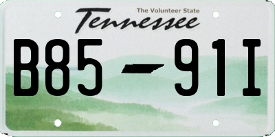 TN license plate B8591I