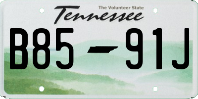 TN license plate B8591J