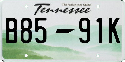 TN license plate B8591K