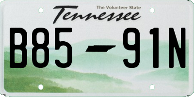 TN license plate B8591N