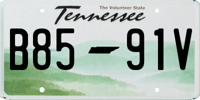 TN license plate B8591V
