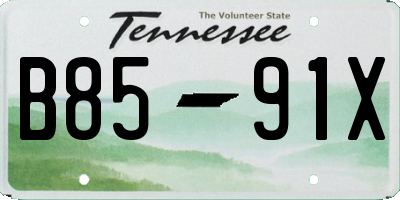 TN license plate B8591X