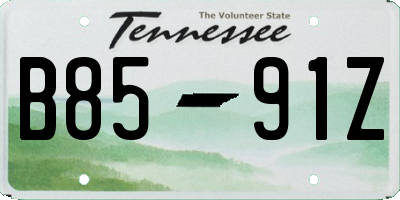 TN license plate B8591Z