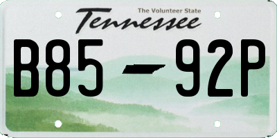 TN license plate B8592P
