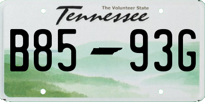 TN license plate B8593G