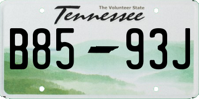 TN license plate B8593J