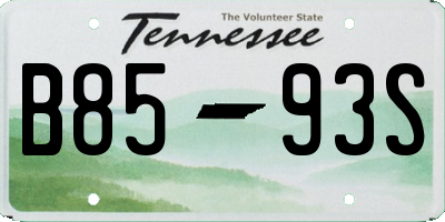 TN license plate B8593S