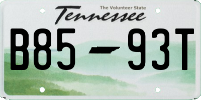 TN license plate B8593T