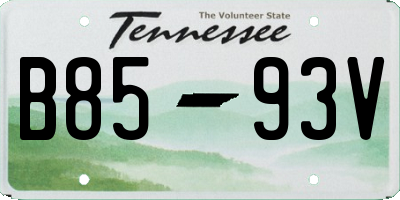 TN license plate B8593V