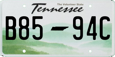 TN license plate B8594C