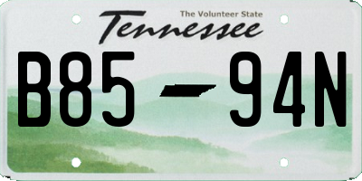 TN license plate B8594N