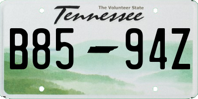TN license plate B8594Z