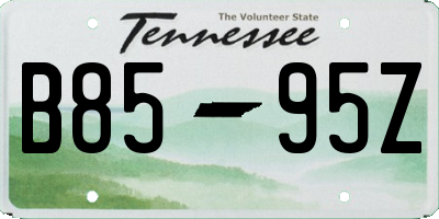 TN license plate B8595Z