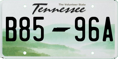 TN license plate B8596A