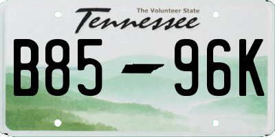 TN license plate B8596K