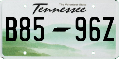 TN license plate B8596Z