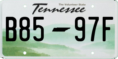 TN license plate B8597F