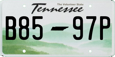 TN license plate B8597P
