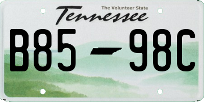 TN license plate B8598C