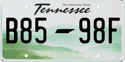 TN license plate B8598F