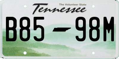 TN license plate B8598M