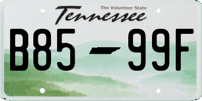 TN license plate B8599F