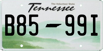 TN license plate B8599I
