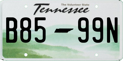 TN license plate B8599N
