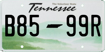 TN license plate B8599R